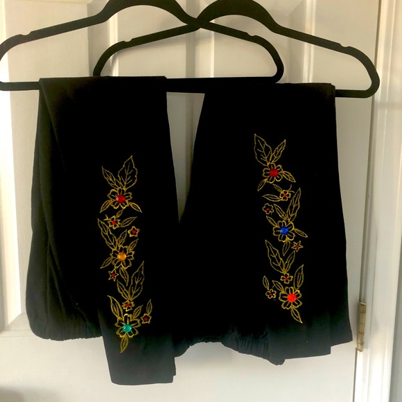 2 for $13 Leggings- Black Colour-Rhinestones-Red+Blue+0range & Golden Em… - Picture 1 of 13